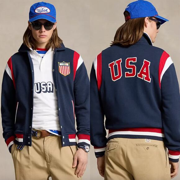 NEW Polo Ralph Lauren x Team USA Fleece Baseball Jacket Size XXL Olympics